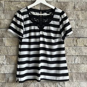 WHBM striped semi-sheer top